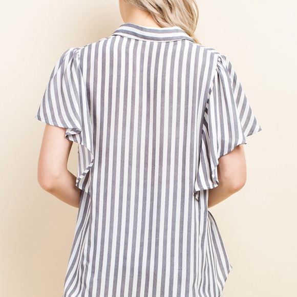 Striped Button Up Blouse - Picture 7 of 10